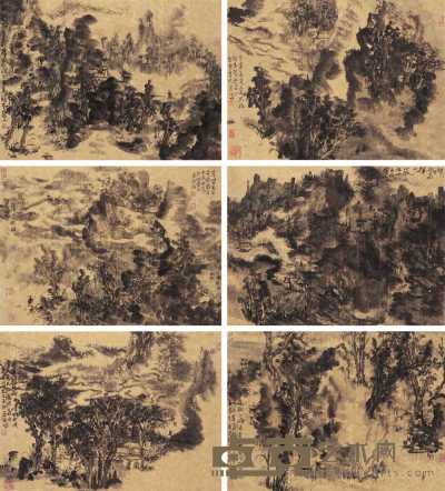 魏广君 2005年作 担当诗意 册页（三十四开选六） 40.5×55cm×34